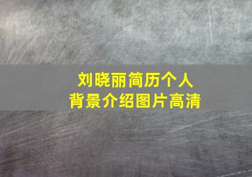 刘晓丽简历个人背景介绍图片高清