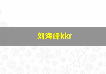 刘海峰kkr