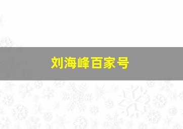 刘海峰百家号