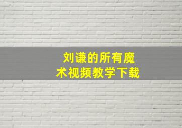 刘谦的所有魔术视频教学下载