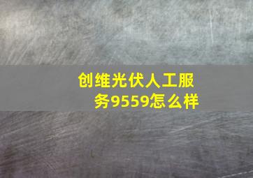 创维光伏人工服务9559怎么样