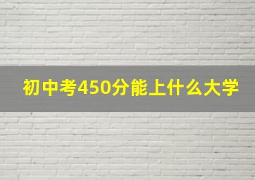 初中考450分能上什么大学