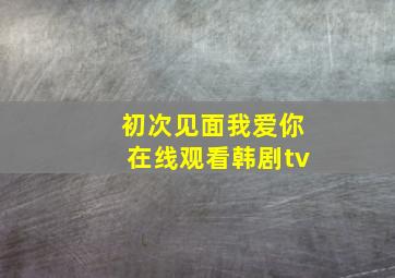 初次见面我爱你在线观看韩剧tv