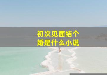 初次见面结个婚是什么小说