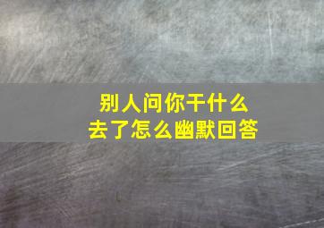 别人问你干什么去了怎么幽默回答