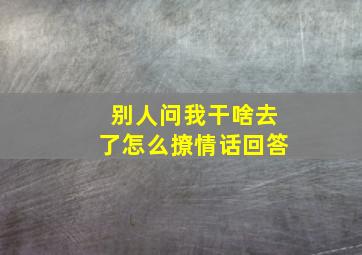 别人问我干啥去了怎么撩情话回答