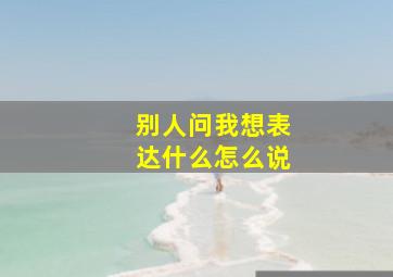 别人问我想表达什么怎么说