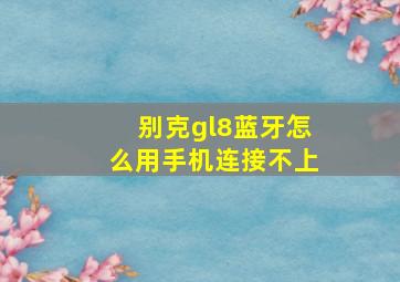 别克gl8蓝牙怎么用手机连接不上