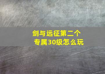 剑与远征第二个专属30级怎么玩