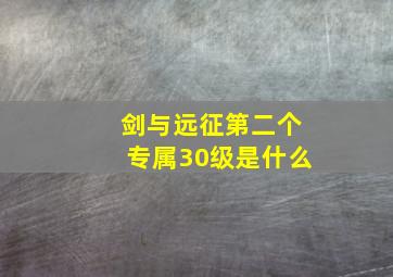 剑与远征第二个专属30级是什么