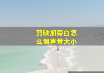 剪映加旁白怎么调声音大小