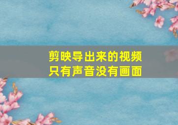 剪映导出来的视频只有声音没有画面