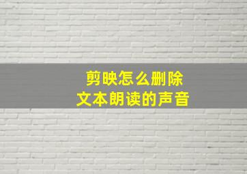 剪映怎么删除文本朗读的声音