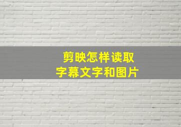 剪映怎样读取字幕文字和图片