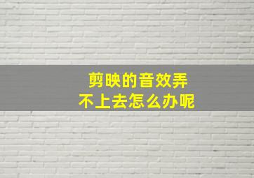 剪映的音效弄不上去怎么办呢