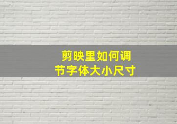 剪映里如何调节字体大小尺寸