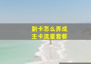 副卡怎么弄成主卡流量套餐