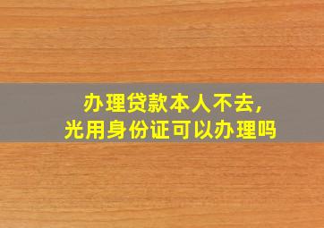 办理贷款本人不去,光用身份证可以办理吗