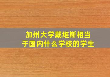 加州大学戴维斯相当于国内什么学校的学生