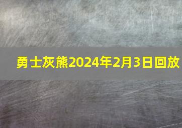 勇士灰熊2024年2月3日回放