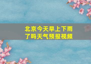 北京今天早上下雨了吗天气预报视频