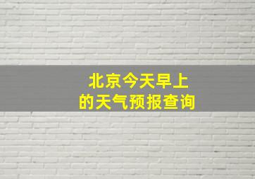 北京今天早上的天气预报查询