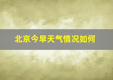 北京今早天气情况如何