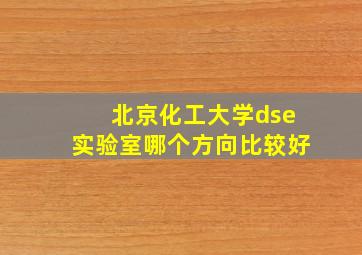 北京化工大学dse实验室哪个方向比较好