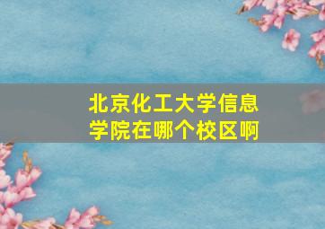 北京化工大学信息学院在哪个校区啊