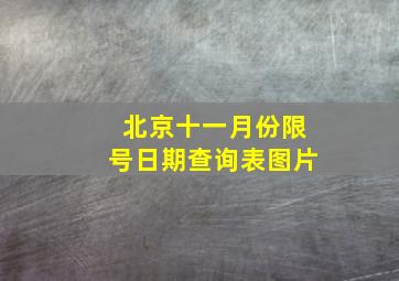 北京十一月份限号日期查询表图片