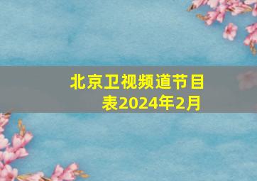 北京卫视频道节目表2024年2月