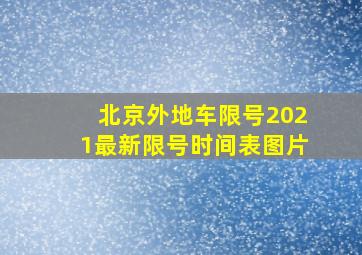 北京外地车限号2021最新限号时间表图片