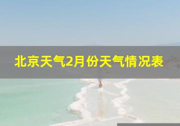 北京天气2月份天气情况表