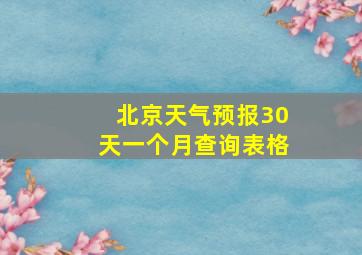 北京天气预报30天一个月查询表格