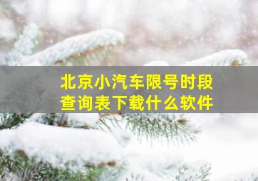 北京小汽车限号时段查询表下载什么软件