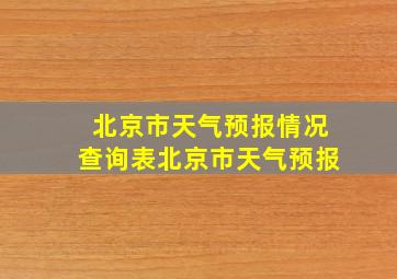 北京市天气预报情况查询表北京市天气预报