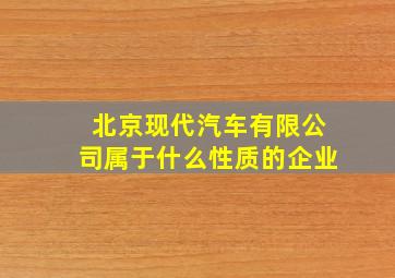 北京现代汽车有限公司属于什么性质的企业