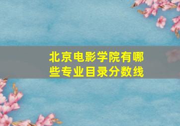 北京电影学院有哪些专业目录分数线