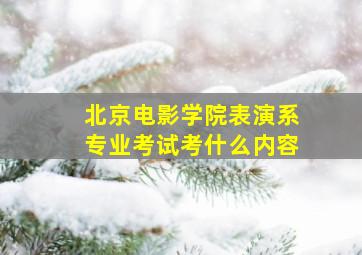 北京电影学院表演系专业考试考什么内容