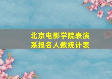 北京电影学院表演系报名人数统计表