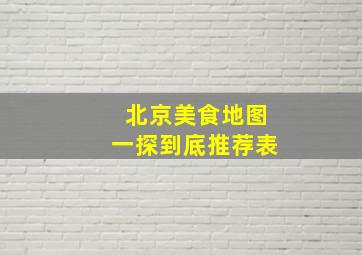 北京美食地图一探到底推荐表