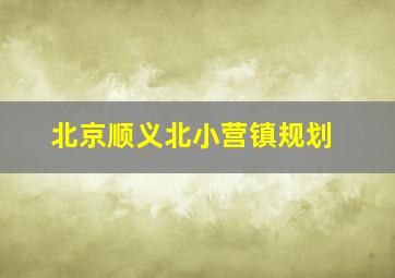 北京顺义北小营镇规划