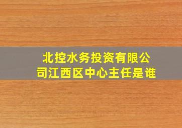 北控水务投资有限公司江西区中心主任是谁