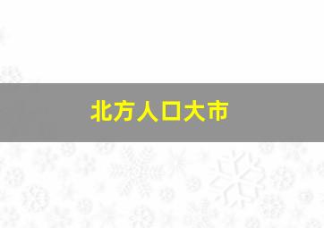 北方人口大市