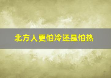 北方人更怕冷还是怕热