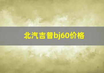 北汽吉普bj60价格