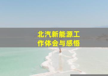 北汽新能源工作体会与感悟