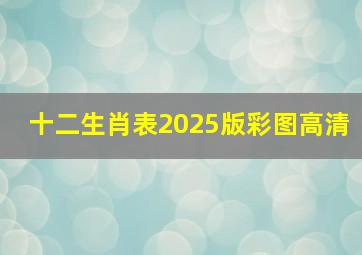 十二生肖表2025版彩图高清