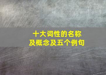 十大词性的名称及概念及五个例句