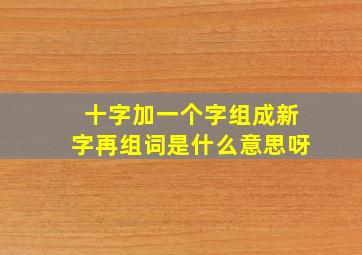 十字加一个字组成新字再组词是什么意思呀